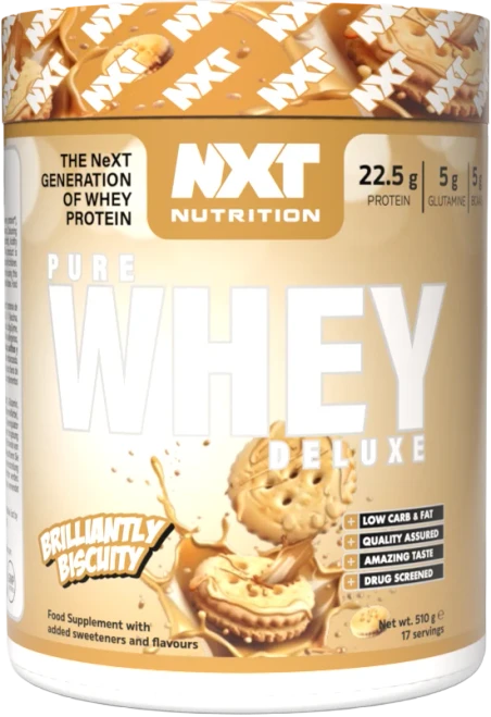 NXT Nutrition Pure Whey Deluxe 510g Brilliantly Biscuity