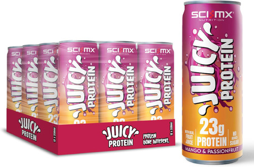 Sci-Mx Juicy Protein 12x330ml Mango & Passionfruit