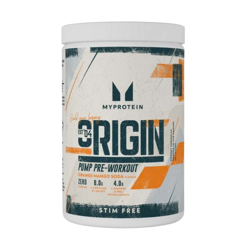 MyProtein Origin Pre Workout Stim-Free 630g Orange Mango Soda