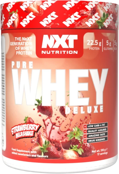 NXT Nutrition Pure Whey Deluxe 510g Strawberry Milkshake