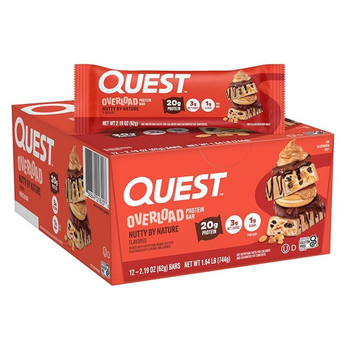Quest Nutrition Overload Protein Bar 12x60g Nutty by Nature