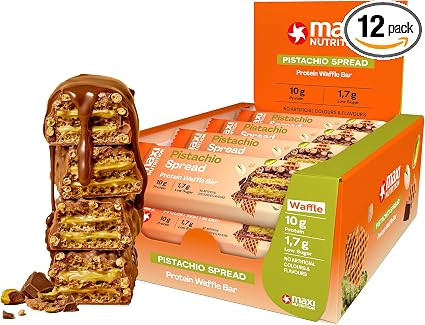 MaxiNutrition Protein Waffle Bar 12x40g Pistachio Spread