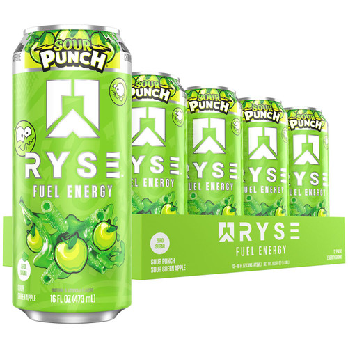 RYSE Fuel Energy 12x473ml Sour Punch Green Apple