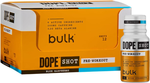 Bulk Dope Pre-Workout Shots 12x60g Blue Raspberry