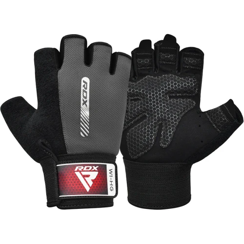 RDX Gym Weight Lifting Gloves W1 Half Plus S Half Grey