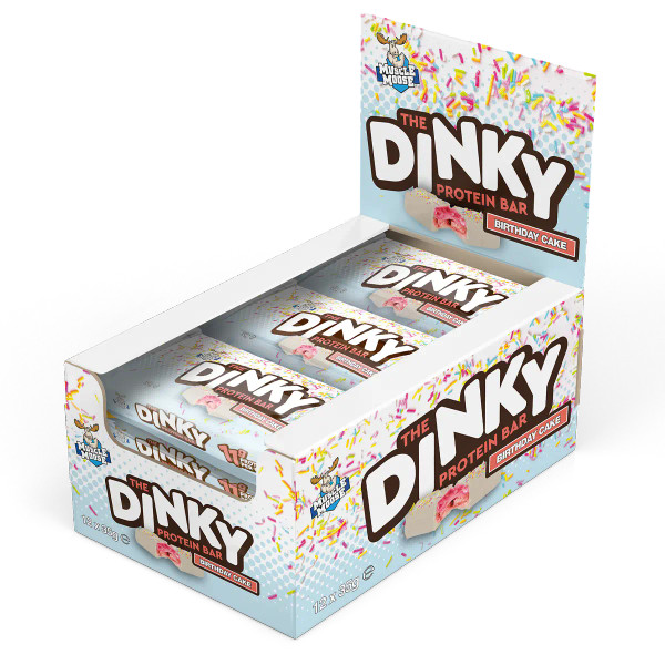 Muscle Moose MMO034 Dinky Protein Bar 12x35g Birthday Cake
