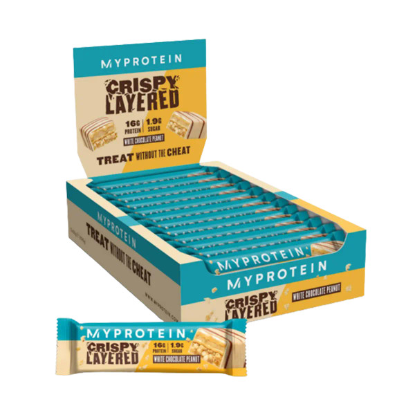 MyProtein MYP052 Crispy Layered Protein Bar 12x58g White Chocolate Peanut