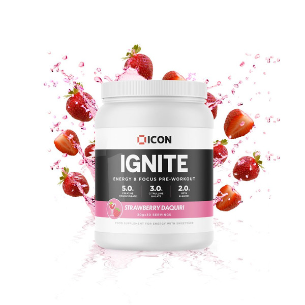 ICON Nutrition ICO042 IGNITE Pre-Workout 600g Strawberry Daquiri