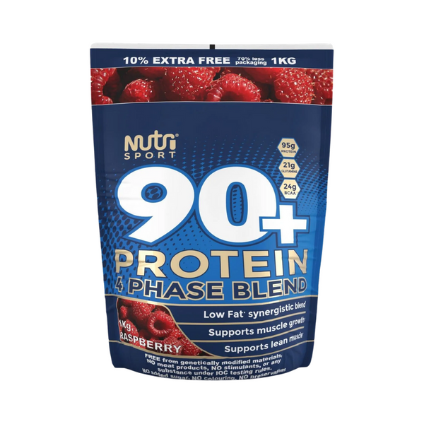 NutriSport NSP211 90+ Protein 4 Phase Blend 1Kg Raspberry