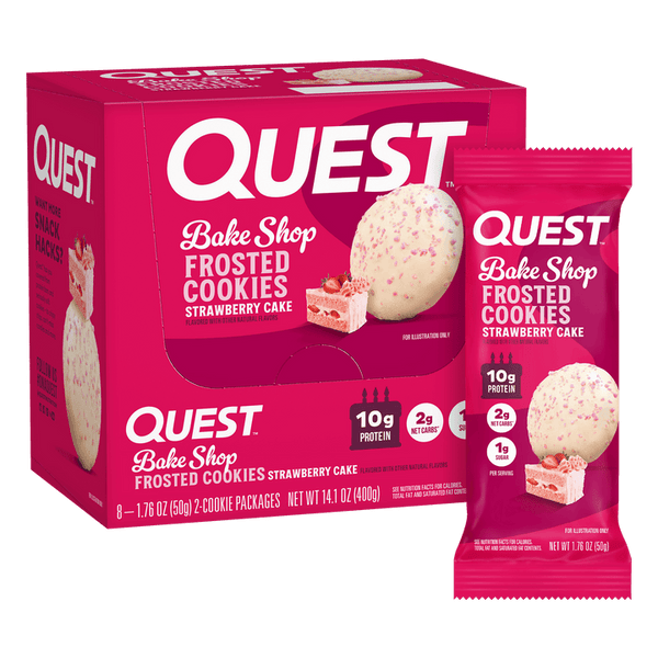 Quest Nutrition QUE056 Frosted Cookies 8x25g Strawberry Cake