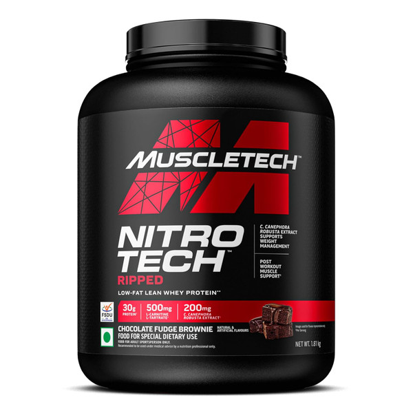 Muscletech TEC020 Nitro Tech Ripped 1.8kg Chocolate Fudge Brownie