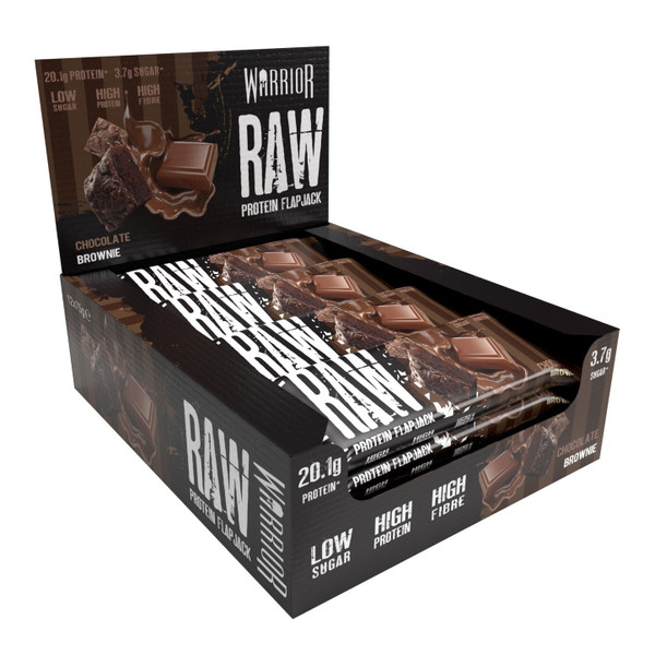 Warrior WAR060 Raw Protein Flapjack 12x75g Chocolate Brownie