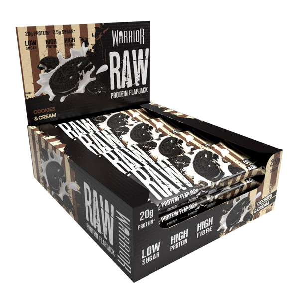 Warrior WAR100 Raw Protein Flapjack 12x75g Cookies & Cream