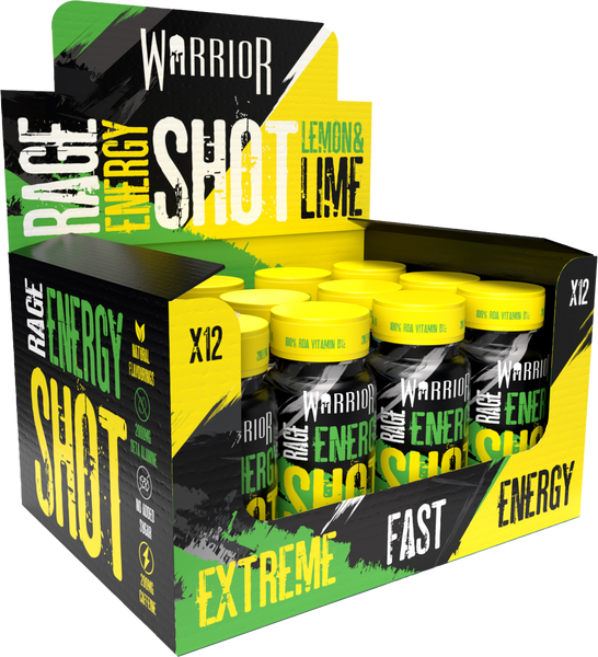 Warrior WAR152 RAGE Energy Shots 12x60ml Lemon Lime