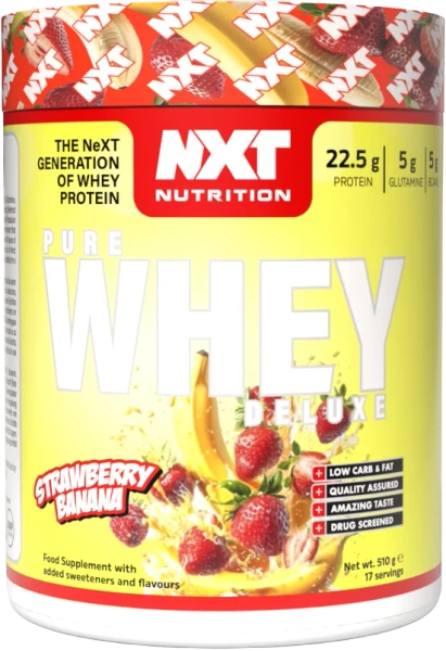 NXT Nutrition Pure Whey Deluxe 510g Strawberry Banana