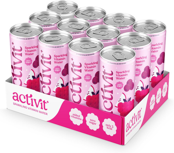 Actiph Activit Sparkling Vitamin Water 12x330ml Blackcurrant & Apple