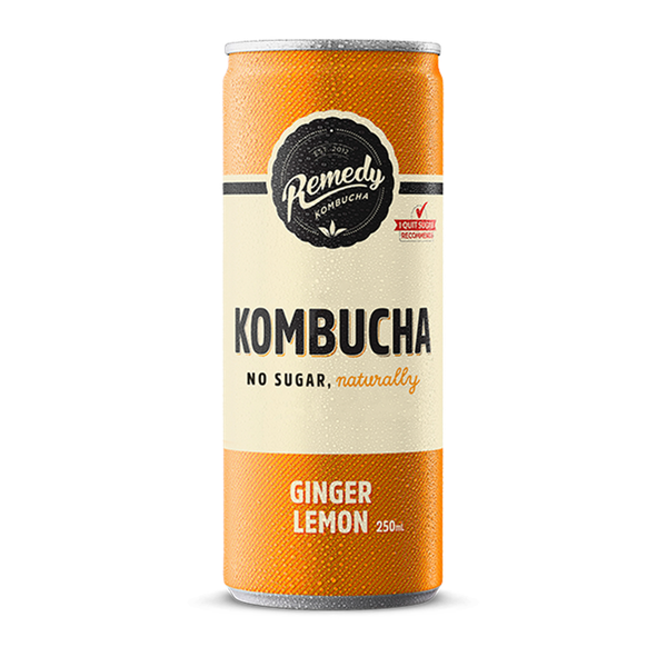 Remedy Kombucha 12x250ml Ginger Lemon
