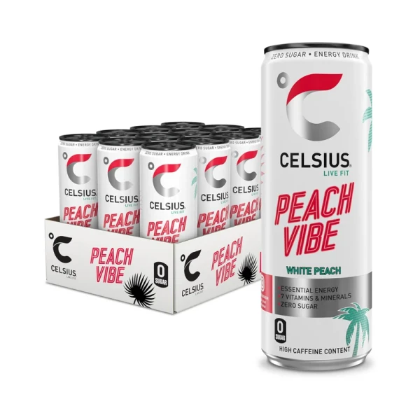 Celsius Energy Drink 12x355ml Raspberry Peach
