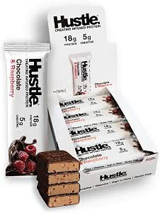 Hustle Creatine Protein Bar 12x75g Chocolate Raspberry