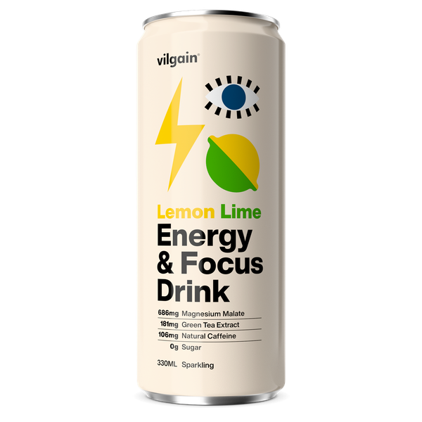 Vilgain Energy & Focus Drink 24x330ml Lemon and Lime