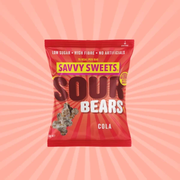Savvy Sweets Sour Cola Bears 12x50g Sour Cola