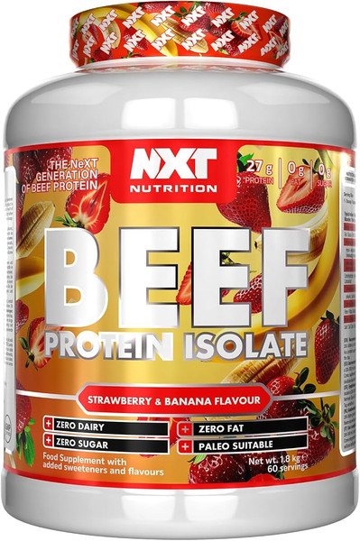 NXT Nutrition Beef Protein Isolate 1.8kg Strawberry & Banana