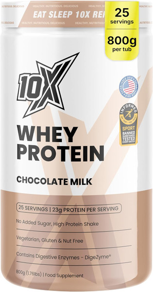 10X Athletic 10X Whey Protein 800g Chocolate Milk