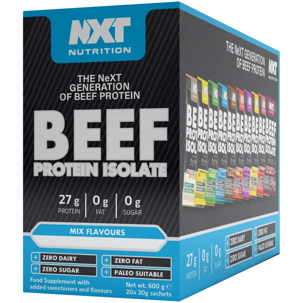 NXT Nutrition Beef Protein Isolate 20 Sachets Mixed Selection Box