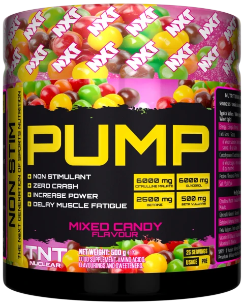 NXT Nutrition TNT Nuclear PUMP (Stim-Free) 500g Mixed Candy