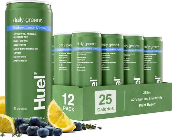 Huel Daily Greens RTD 12x330ml Blueberry, Lemon & Thyme
