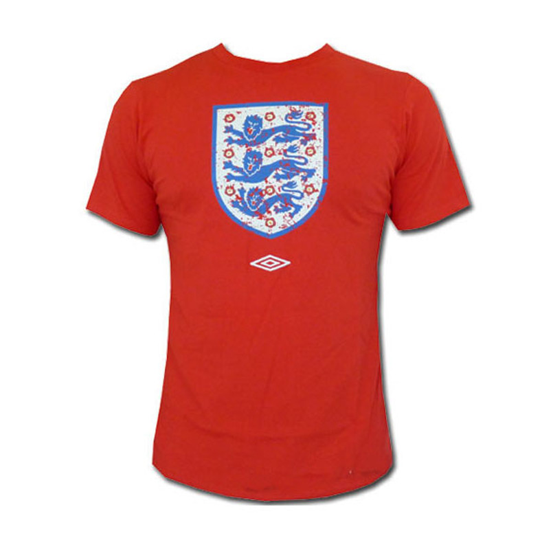 England Football (Soccer) Crest Supporter T-Shirt (Red) - Men's England Football (Soccer) Crest Supporter T-Shirt (Red) - Men's