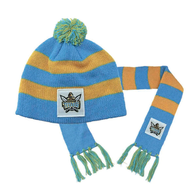 Gold Coast Titans Baby Beanie & Scarf Set Gold Coast Titans Baby Beanie & Scarf Set