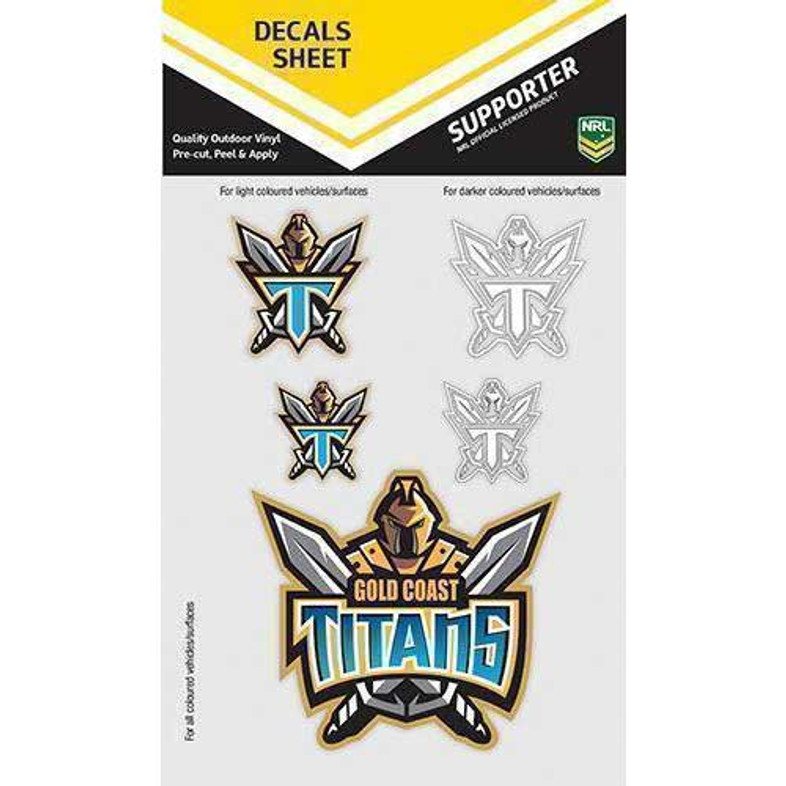 Gold Coast Titans 5-Piece UV Car Decal Sticker Sheet
