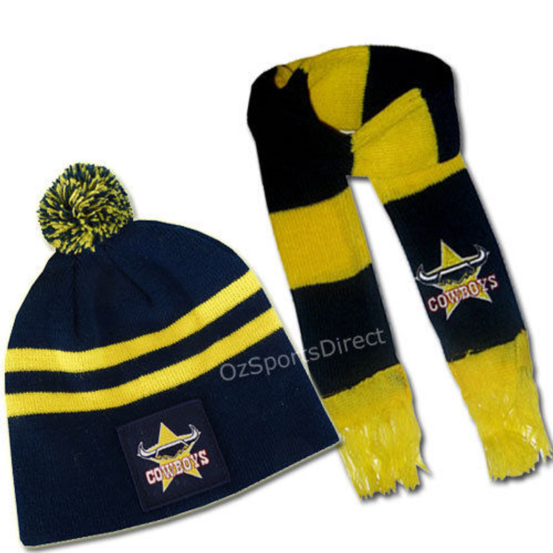 North Queensland Cowboys Baby Beanie and Scarf Set North Queensland Cowboys Baby Beanie and Scarf Set