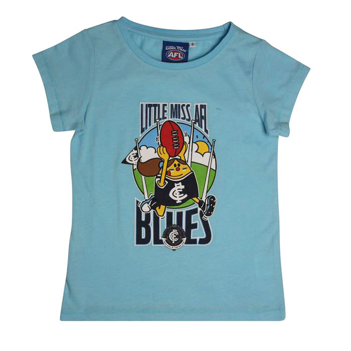 Carlton Blues 'Little Miss AFL' Girls T-Shirt - Kids