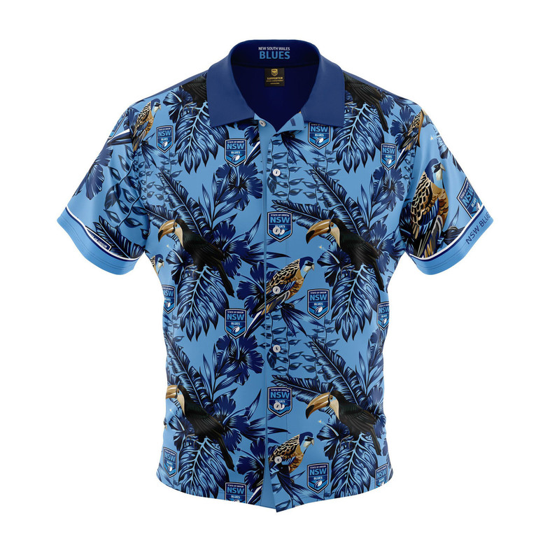 NSW Blues State of Origin Hawaiian Supporter Shirt NSW Blues State of Origin Hawaiian Supporter Shirt