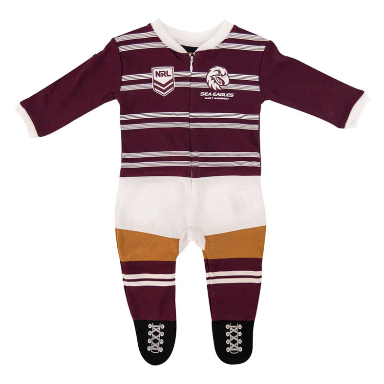 Manly Sea Eagles Zippered Footysuit / Romper - Baby