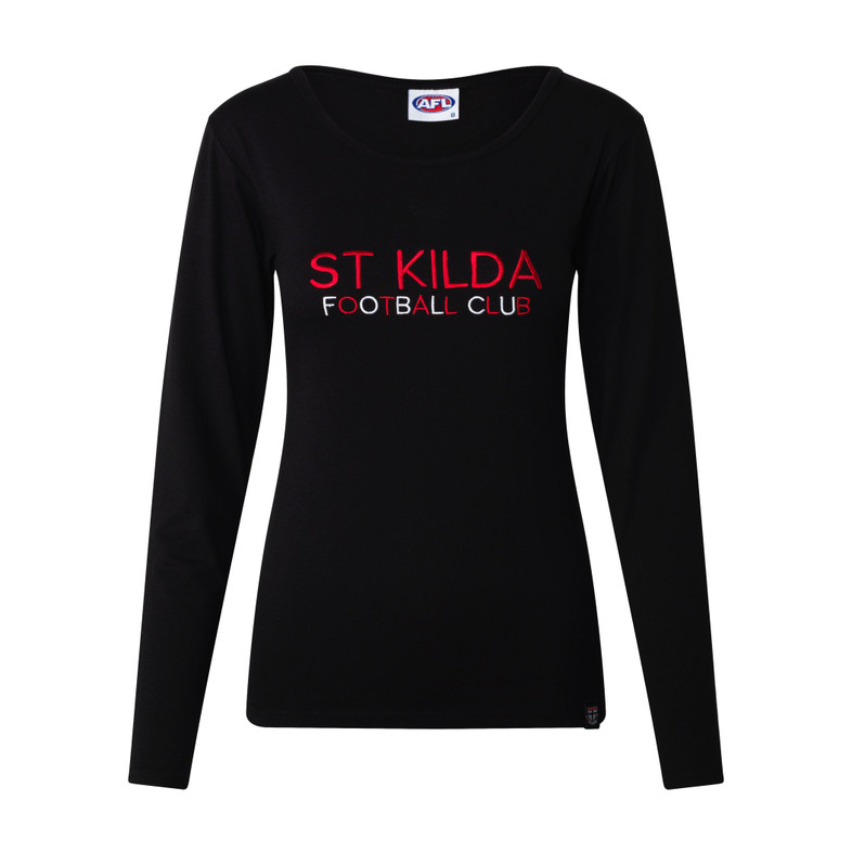St Kilda Saints L/S Embroidered T-Shirt - Ladies