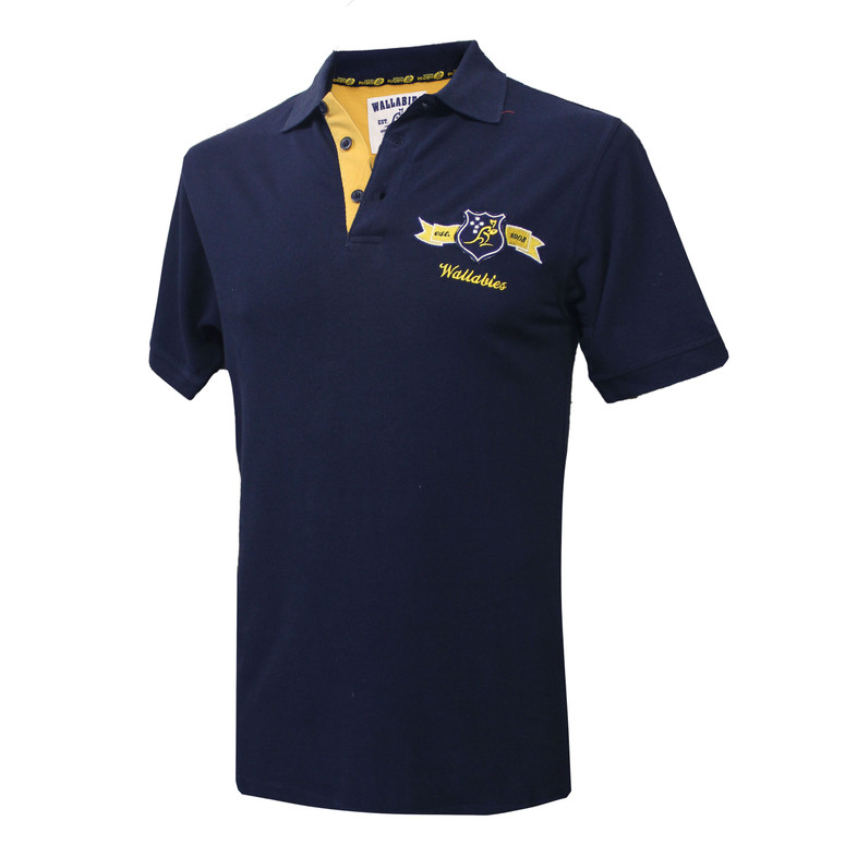 Wallabies Script Logo Polo Shirt - Navy Wallabies Script Logo Polo Shirt - Navy