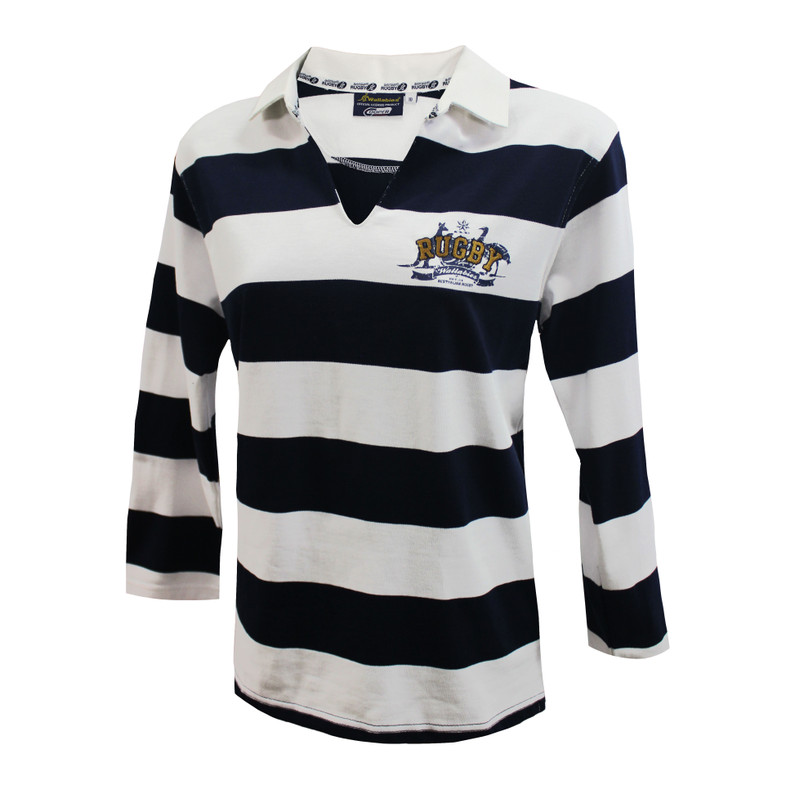 Wallabies Striped L/S Supporter Jersey - Navy - Ladies