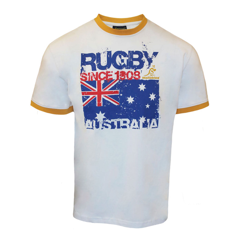 Wallabies Big Flag Supporter T-Shirt - White - Men's Wallabies Big Flag Supporter T-Shirt - White - Men's