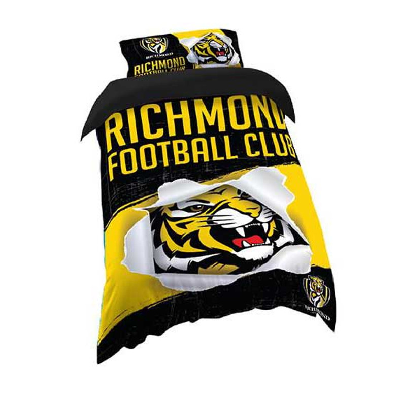 Richmond Tigers Quilt / Doona Cover Set - Single Bed  Richmond Tigers Quilt / Doona Cover Set - Single Bed