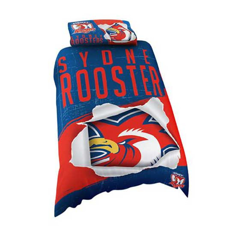 Sydney Roosters Quilt / Doona Cover Set - Single Bed Sydney Roosters Quilt / Doona Cover Set - Single Bed