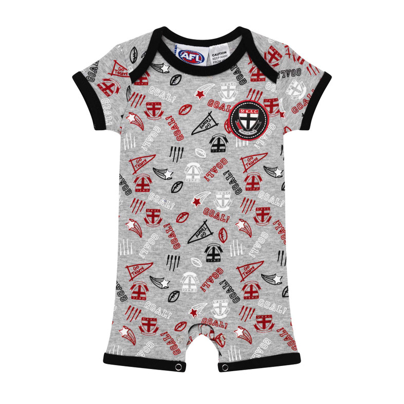 St Kilda Saints Summer Short Baby Bodysuit / Romper  St Kilda Saints Summer Short Baby Bodysuit / Romper