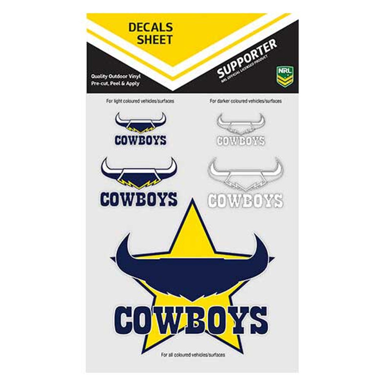 North Queensland Cowboys 5-Piece UV Car Decal Sticker Sheet