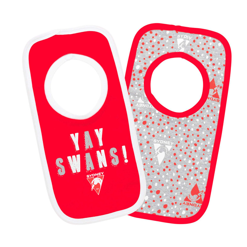 Sydney Swans 'Yay' 2-Piece Bib Set - Baby Sydney Swans 'Yay' 2-Piece Bib Set - Baby