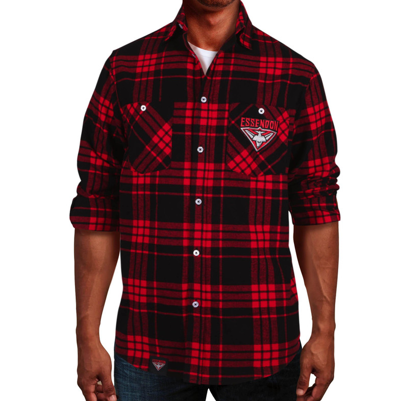 Essendon Bombers 'Ringbark' Flannel Supporter Shirt - Men's Essendon Bombers 'Ringbark' Flannel Supporter Shirt - Men's