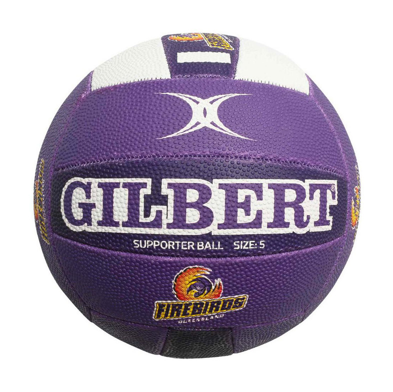 Queensland Firebirds Gilbert Supporter Netball - Size 5  Queensland Firebirds Gilbert Supporter Netball - Size 5