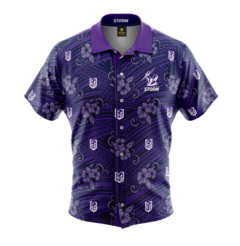 Melbourne Storm Tribal Hawaiian Shirt - Men's