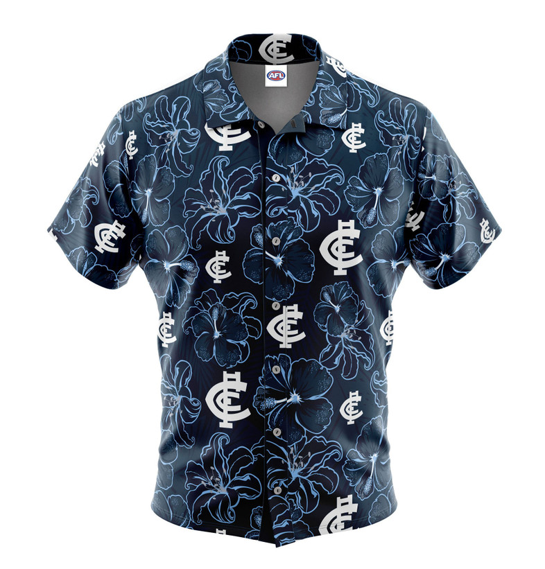 Carlton Blues 'Hibiscus' Hawaiian Shirt - Men's Carlton Blues 'Hibiscus' Hawaiian Shirt - Men's